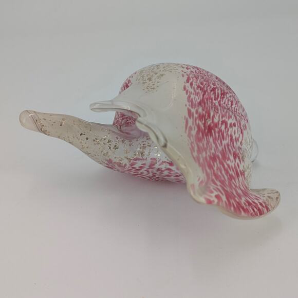 Hand Blown Glass Sea Shell Iris Bohemia Art Glass Czech Republic Pink Gold Coast - Picture 7 of 12